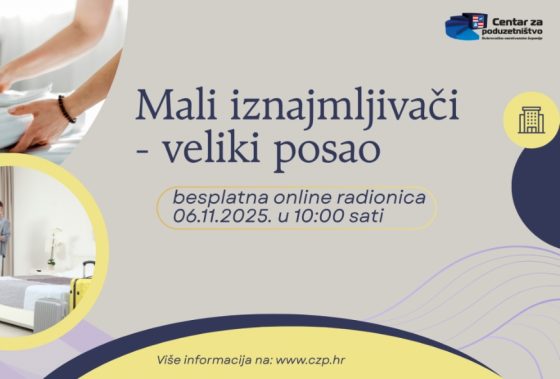 Besplatna radionica za male iznajmljivače u turizmu