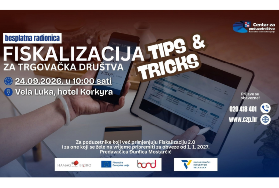 Fiskalizacija 2.0 – TIPS&TRICKS za trgovačka društva, 24.9.2026. Vela Luka